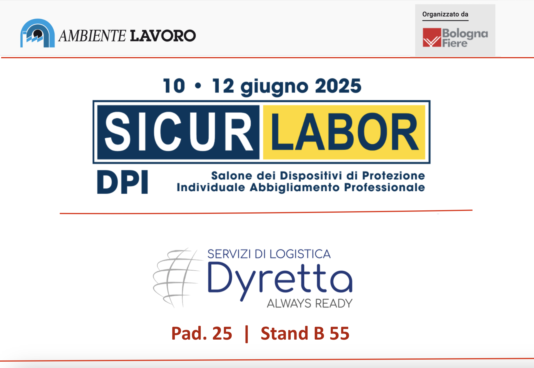 Dyretta partecipa ad Ambiente Lavoro 2025 - Sicur Labor